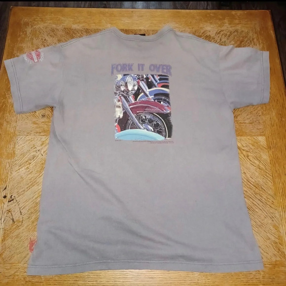 Vintage Harley Davidson x Scott Jacobs Art Tee 1998 Gray T-Shirt Size XXL.